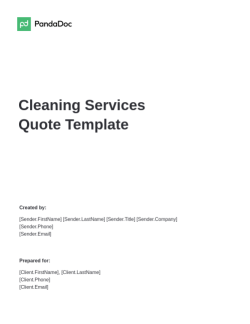 Cleaning Services Quote Template