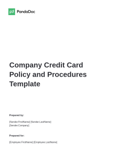 Company Credit Card Policy and Procedures Template
