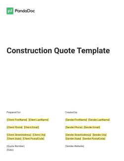 Construction Quote Template