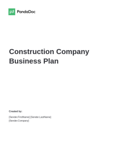 Construction Company Business Plan