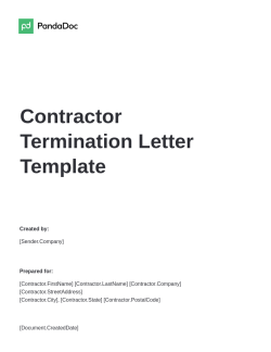 Contractor Termination Letter Template