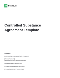 Controlled Substance Agreement Template