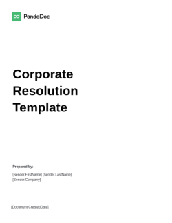 Corporate Resolution Template