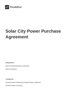 Solar City Power Purchase Agreement