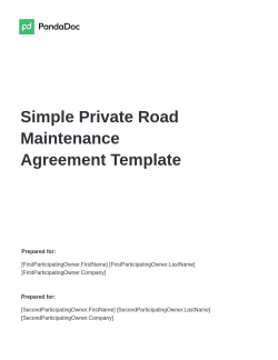 Simple Private Road Maintenance Agreement Template