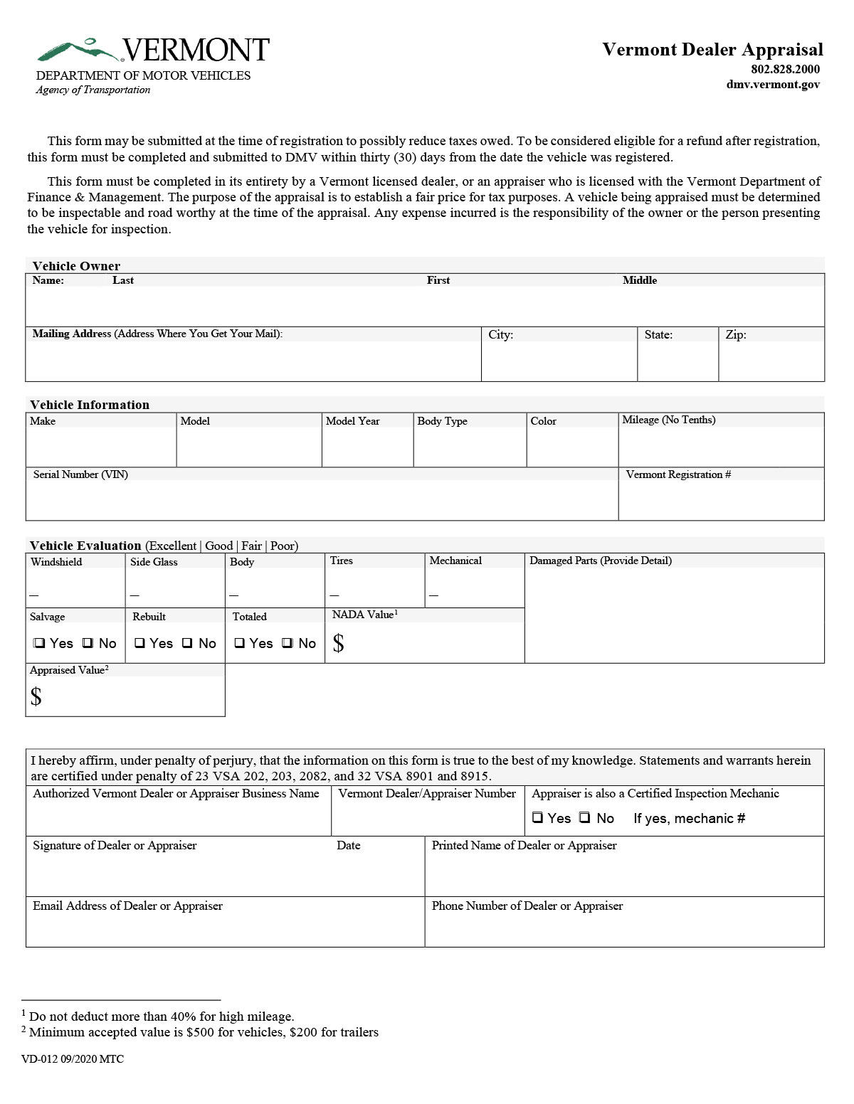 Vermont Bill of Sale Form Templates, Free Samples - PandaDoc