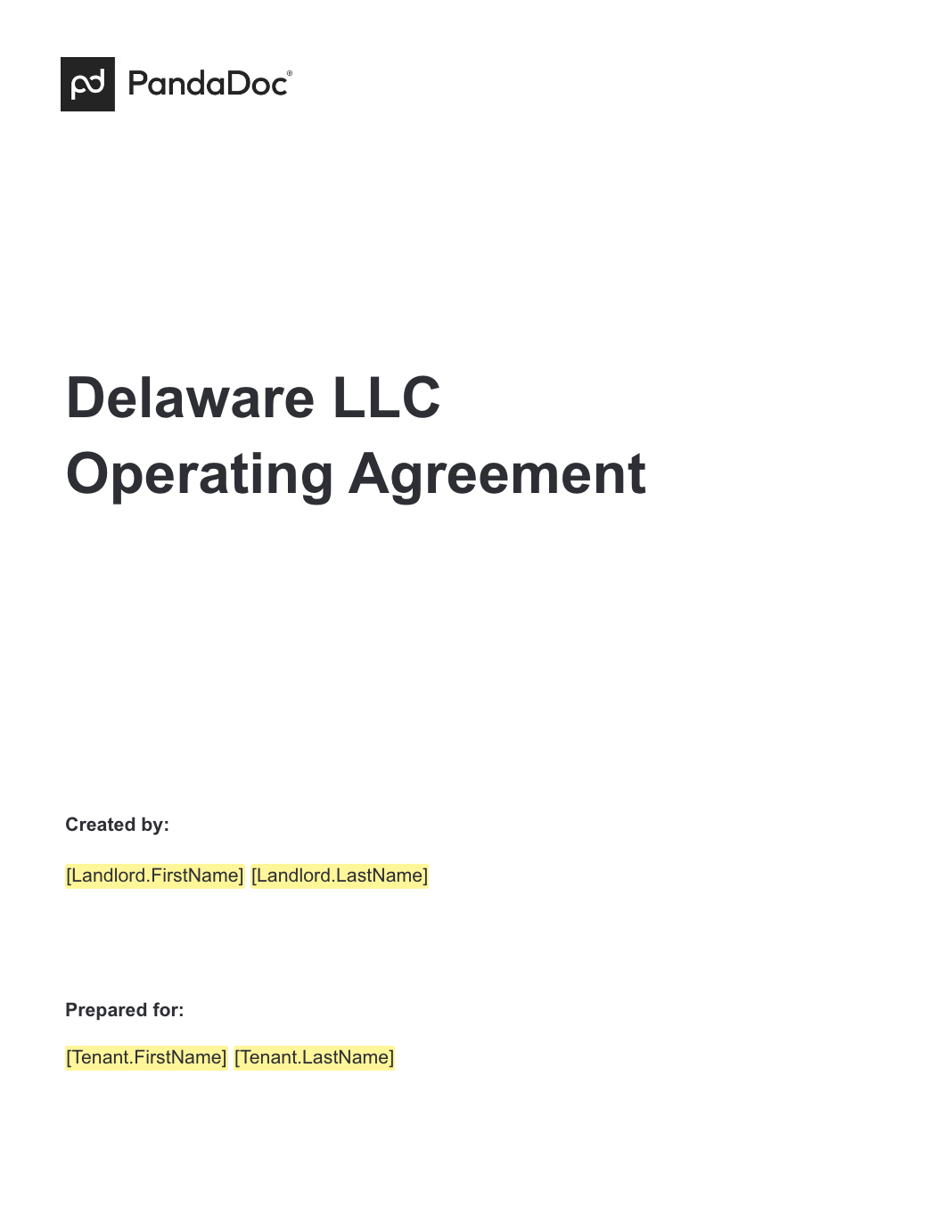 Delaware LLC Operating Agreement 