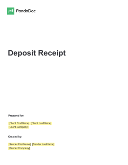 Deposit Receipt Template