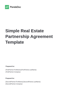 Simple Real Estate Partnership Agreement Template