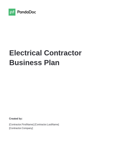 electrical contractor business plan template