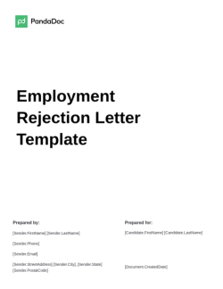 Employment Rejection Letter