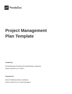 Project Management Plan Template