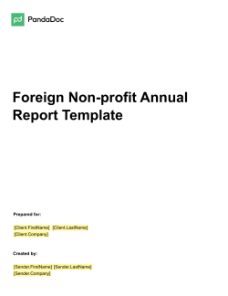 Annual Report Template – Foreign Non-Profit