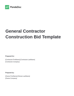 General Contractor Construction Bid Template