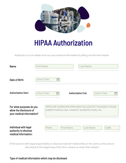 HIPAA Authorization Form 