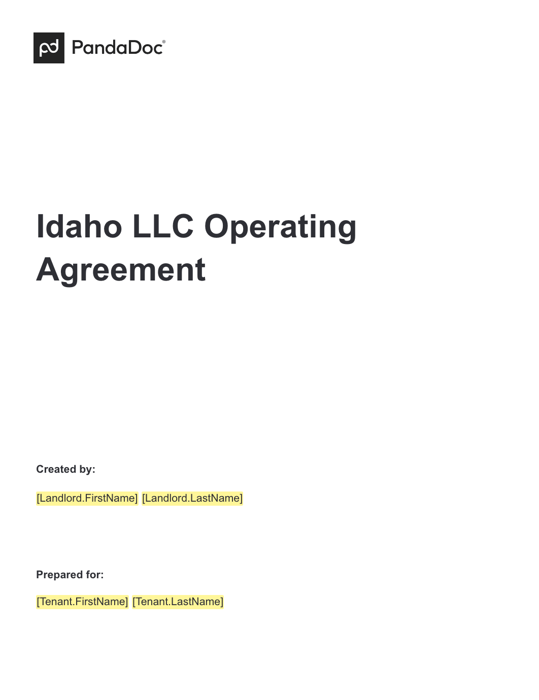 Idaho LLC Operating Agreement 