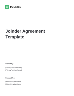 Joinder Agreement Template