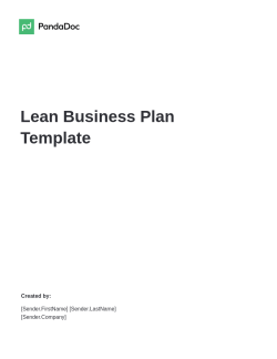 Lean Business Plan Template