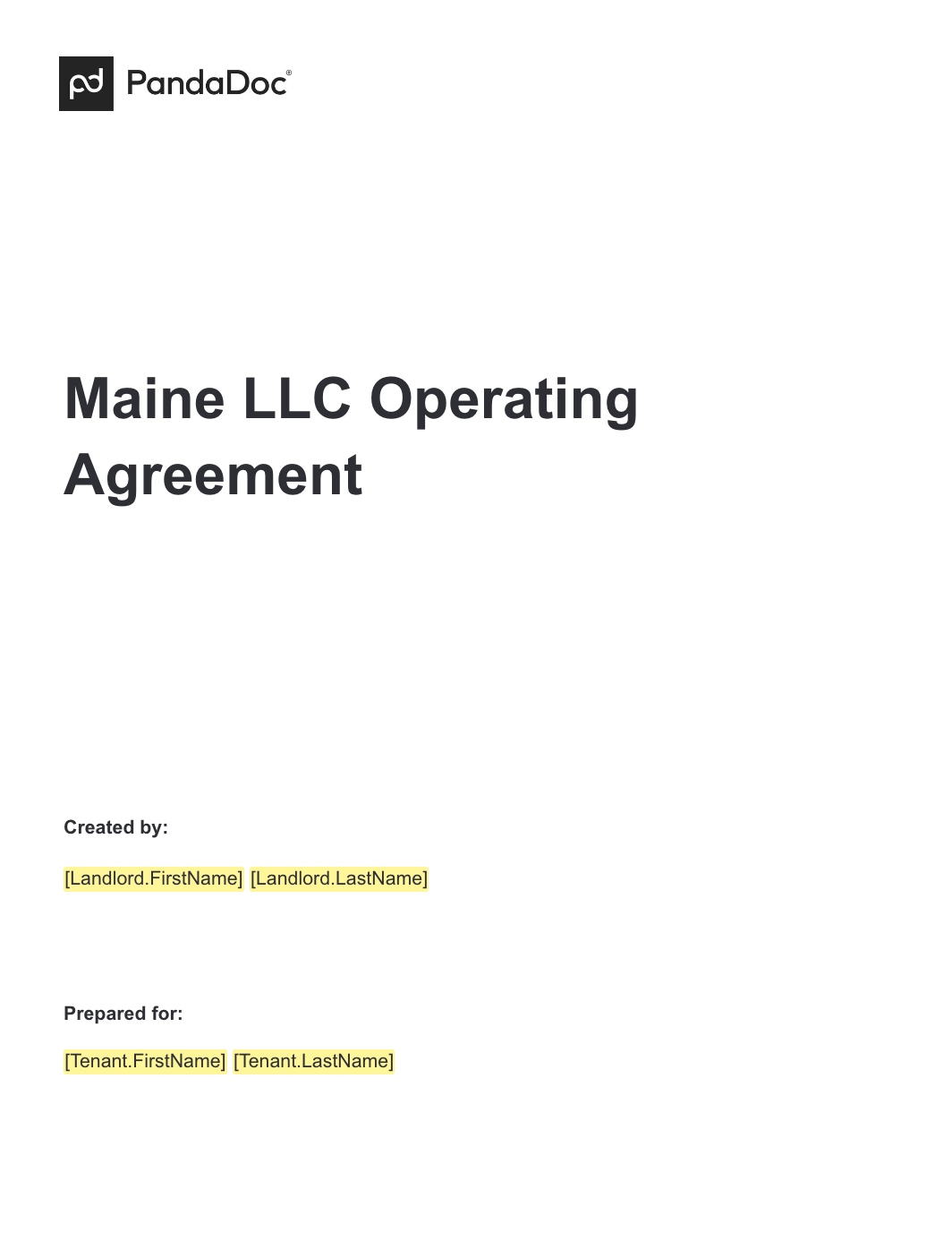 Maine LLC Operating Agreement 