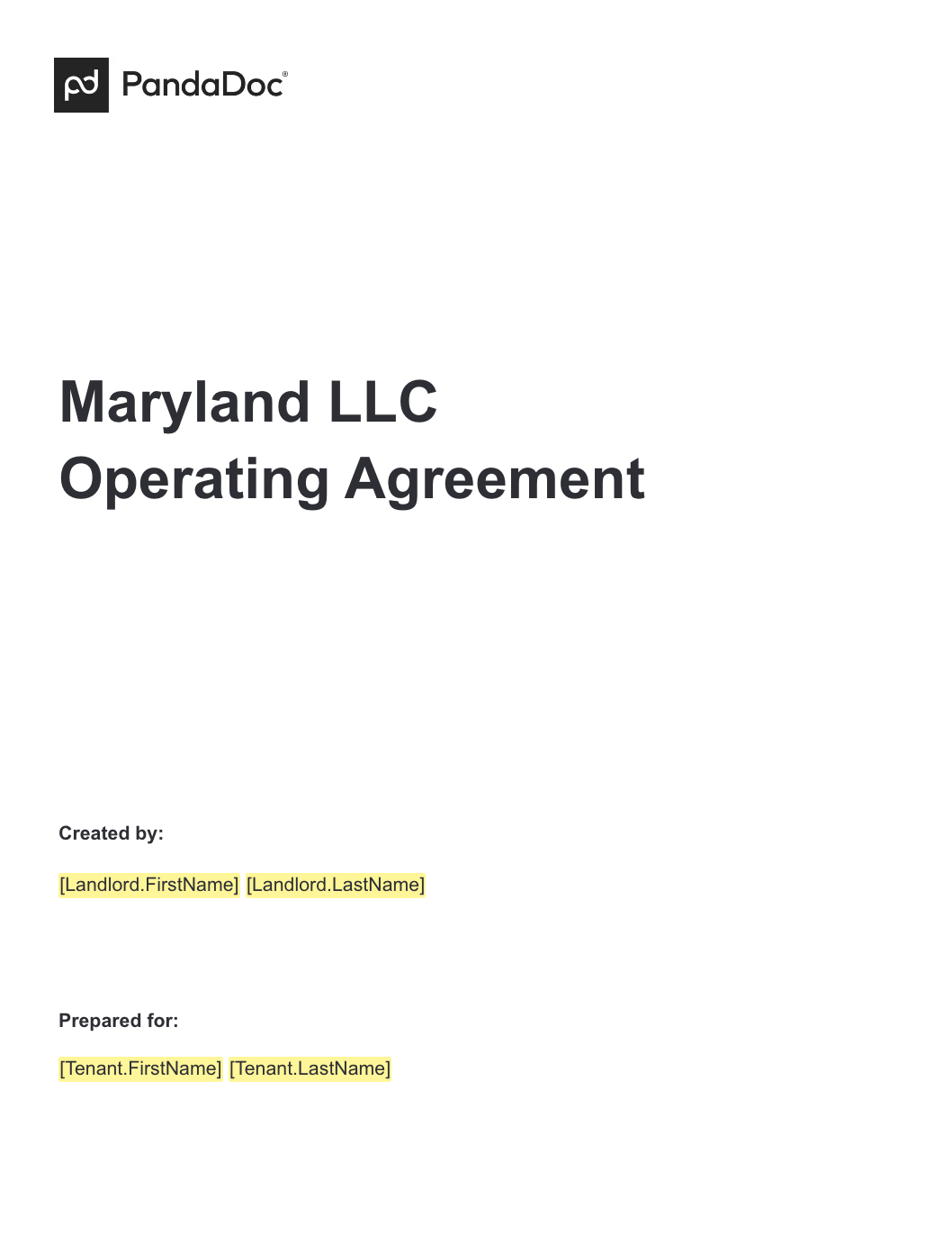 Maryland LLC Operating Agreement 