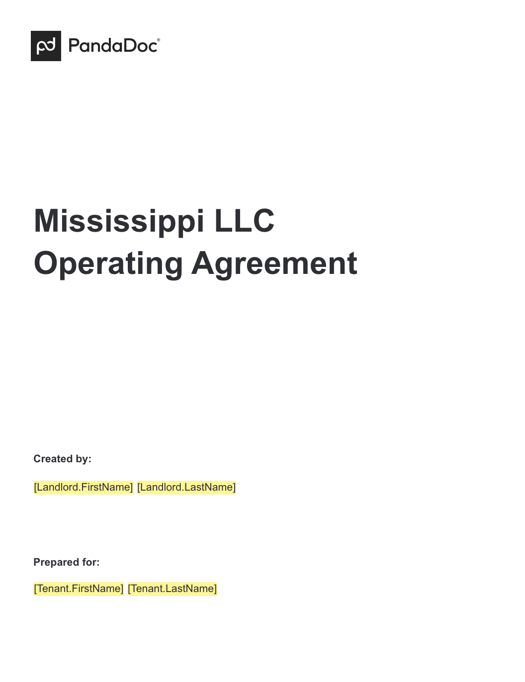 Mississippi LLC Operating Agreement 