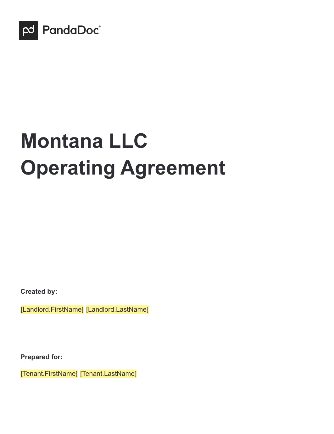 Montana LLC Operating Agreement 