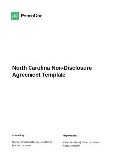 North Carolina Non-Disclosure Agreement Template