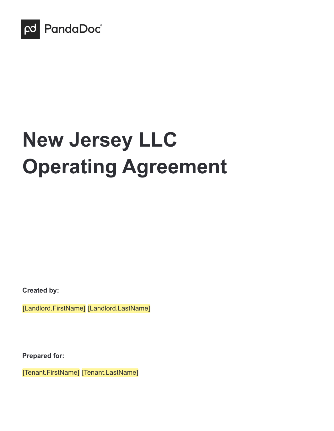 New Jersey LLC Operating Agreement 