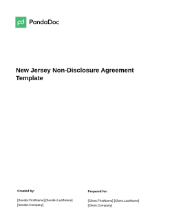 New Jersey Non-Disclosure Agreement Template