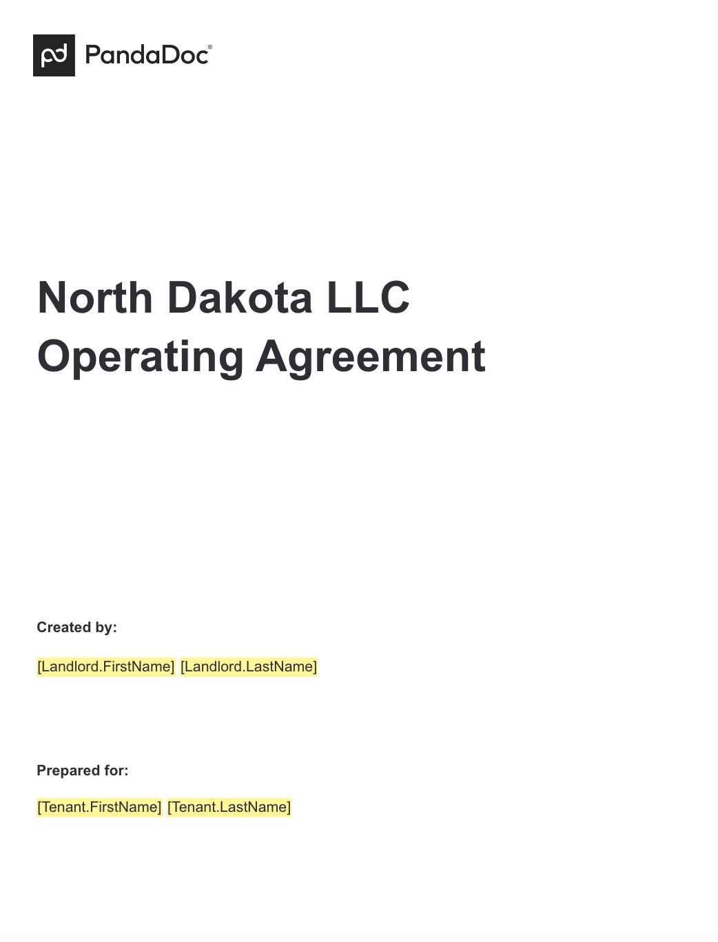 North Dakota LLC Operating Agreements