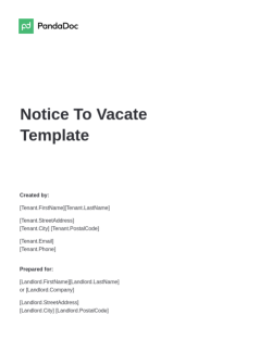 Notice To Vacate Template