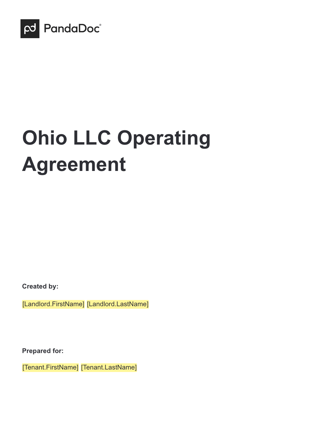 Ohio LLC Operating Agreement 