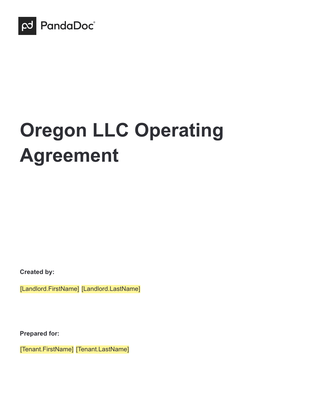 Oregon LLC Operating Agreement 