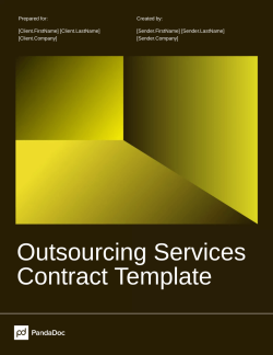 Outsourcing Services Contract Template