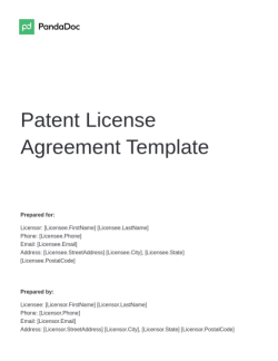 Patent License Agreement