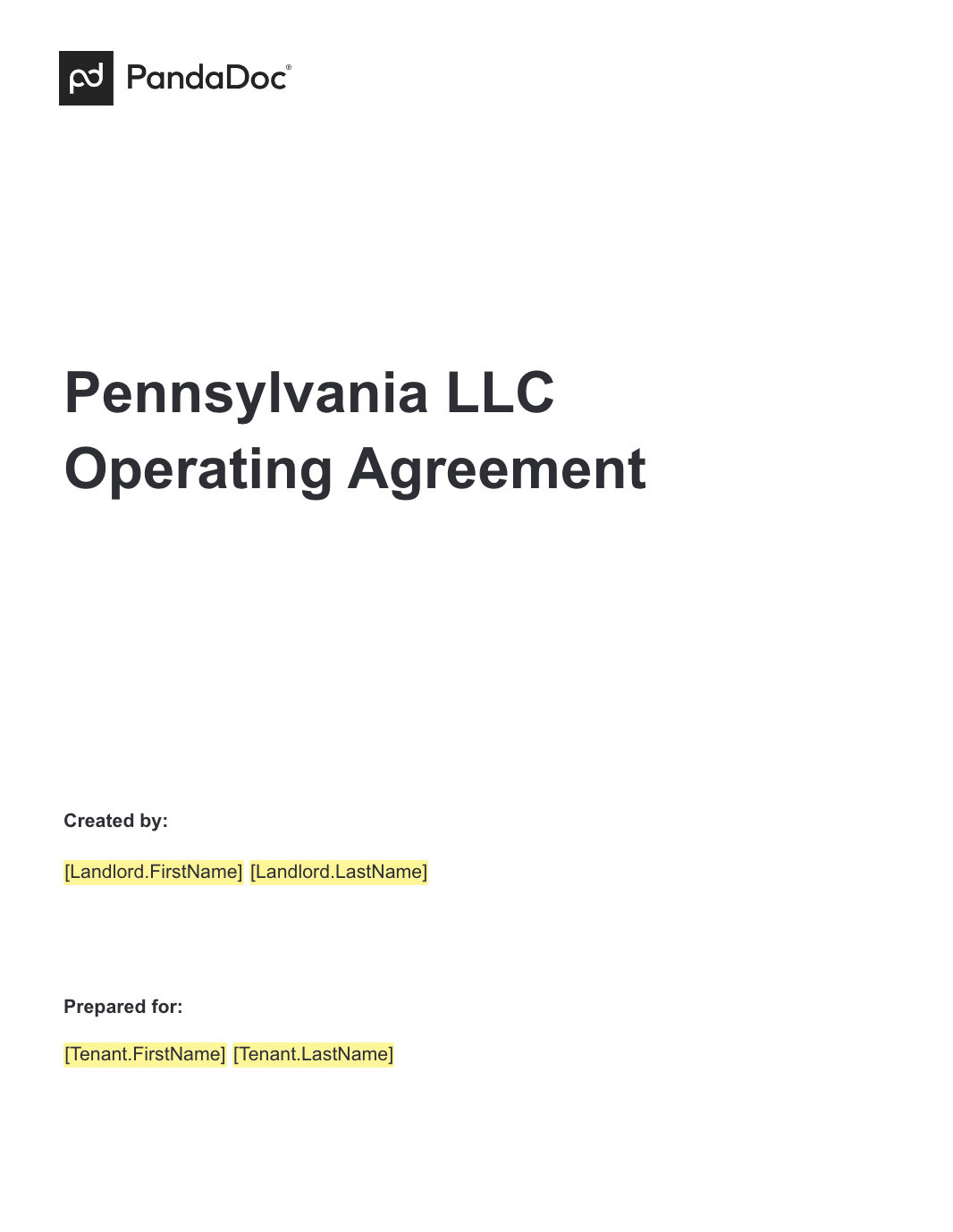 Pennsylvania LLC Operating Agreements