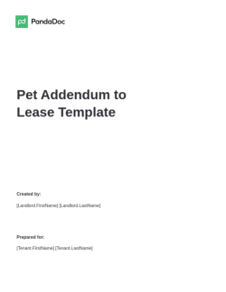 Pet Addendum to Lease