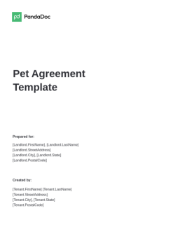 Pet Agreement Template