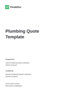 Plumbing Quote Template