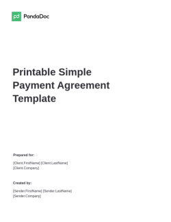 Printable Simple Payment Agreement Template
