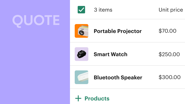 Quote user interface