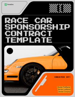 Race Car Sponsorship Contract Template