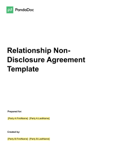 Relationship Non-Disclosure Agreement Template