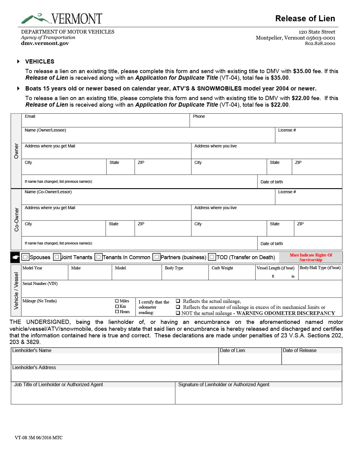 Vermont Bill of Sale Form Templates, Free Samples - Pandadoc