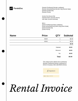 Rental Invoice