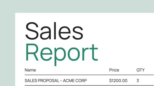 Sales Report