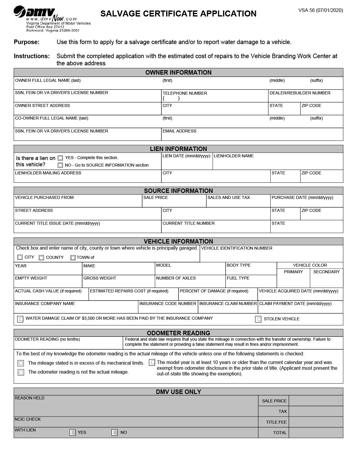 Virginia Bill of Sale Form Templates, Free Samples for Cars, Boats ...