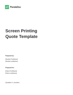 Screen Printing Quote Template