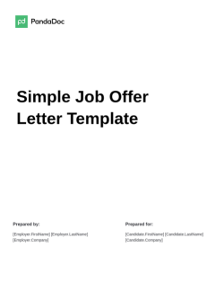 Simple Job Offer Letter Template