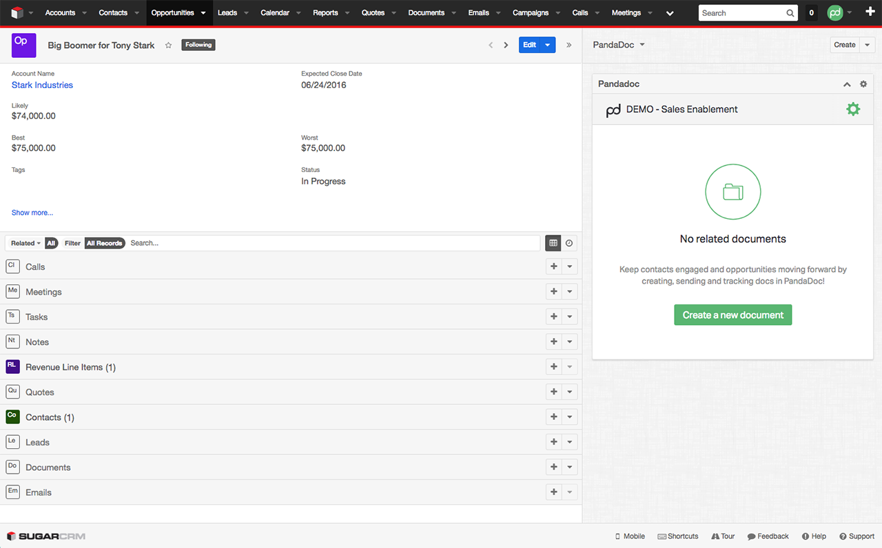 PandaDoc SugarCRM Integration